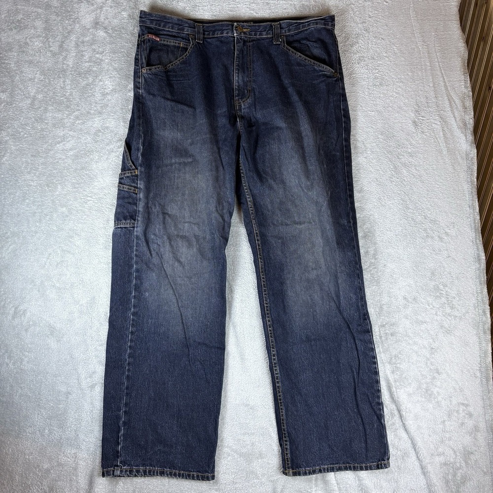 US Polo ASSN Jeans Mens 38x34 (Fits 39x34) Blue Denim Baggy Carpenter Wide Leg